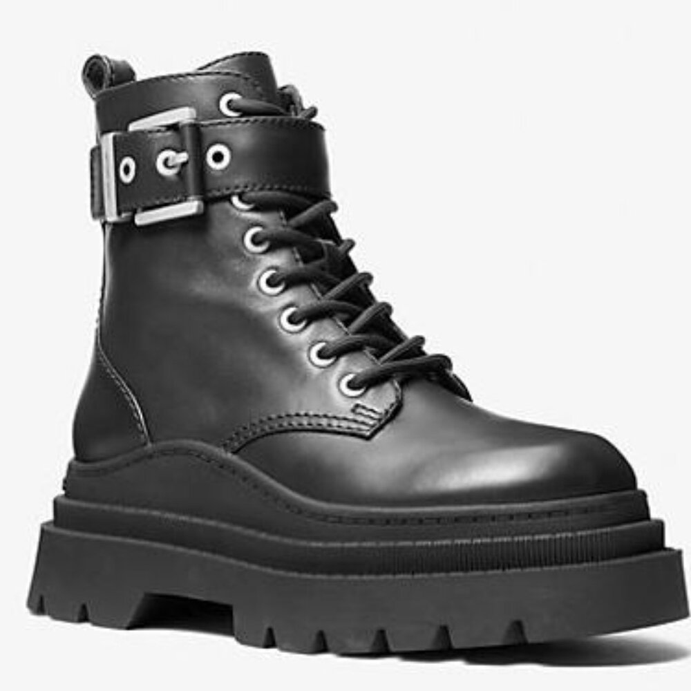 Michael Kors leather combat boots. Casual. New.